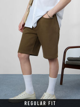 The Souled Store - Originals Desert Storm Brown Men Denim Shorts