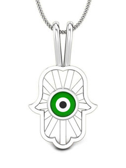 Candere by Kalyan Jewellers - 18Kt Bis Hallmarked White Gold Evil-Eye Pendant for Women/Girls