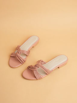 ERIDANI - Paige Strappy Knotted Pink Flats