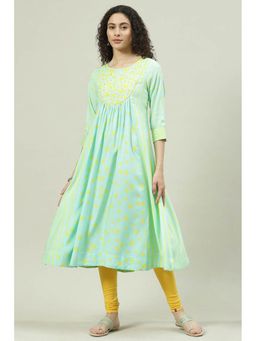 Biba - Turquoise Flared Kurta