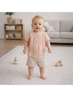 MINI KLUB - Striped Shirt-Peach