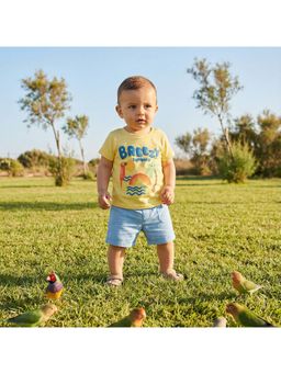 MINI KLUB - Typography Printed T-shirt-Yellow