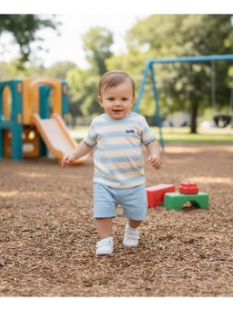 MINI KLUB - Striped T-shirt-White And Blue