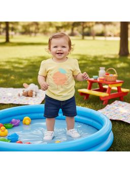 MINI KLUB - Cotton Text Printed Top-Yellow