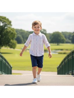 MINI KLUB - Full Sleeves Striped Shirt-Off White