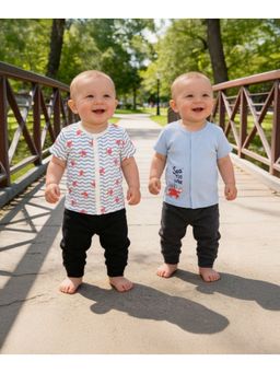 MINI KLUB - Sea Life PrintedJablas- Blue And White (Pack of 2)