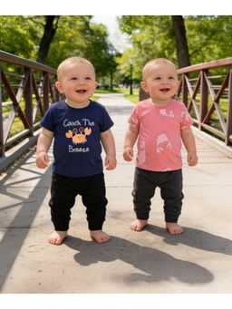 MINI KLUB - Sea Life Printed T-shirt-Blue And Pink