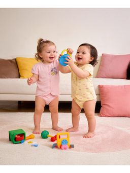 MINI KLUB - Text PrintedJablas-Yellow And Lavender (Pack of 2)