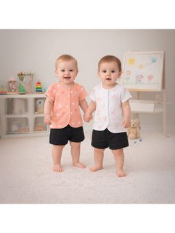 MINI KLUB - Animal And Hearts PrintedJablas-Peach And Blue (Pack of 2)