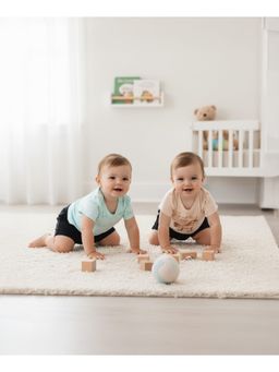 MINI KLUB - Text Printed T-shirts-Blue And Mauve (Pack of 2)