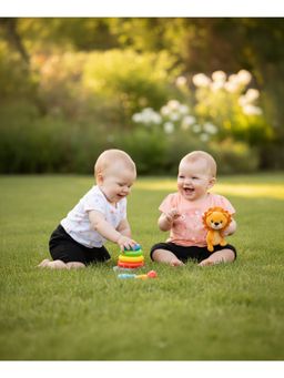 MINI KLUB - Polka Dots And Floral Printed T-shirts-White And Pink (Pack of 2)