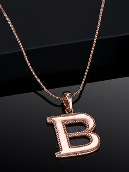 Estele - Rose Gold Plated Beautiful B Charm Alphabet Initials Pendant for Women