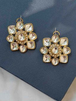 Amreli Jaipur - White Polki Studs Earrings