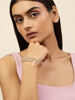 Isharya - White Core Resin Cuff 18Kt Gold Plated