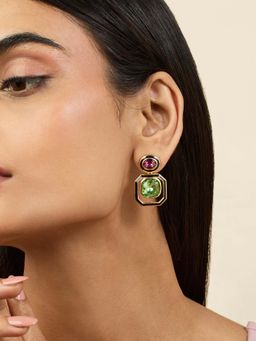 Isharya - Amethyst Kelp Mismatched Earrings 18Kt Gold Plated