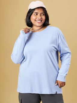 Bewakoof - Women's Baby Lavender Oversized Plus Size T-shirt