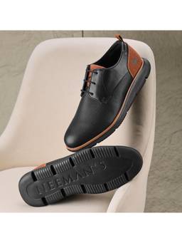 Neeman's - Womens Black Textured Derbies