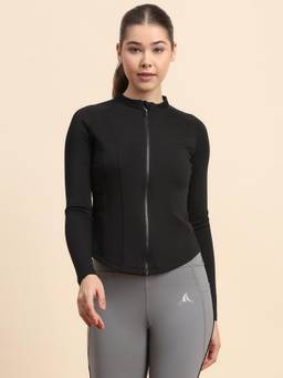 Fitleasure - Black Solid Slim Jacket