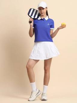 Fitleasure - White Solid Polyester Regular Skirt