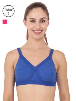 Floret - Pack of 2 Solid Full Coverage Bra - Multi-Color