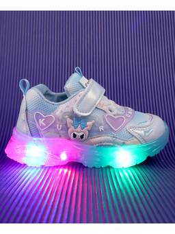 KIDLINGSS - Girls Cartoon Patch Applique Led Sneakers - Blue