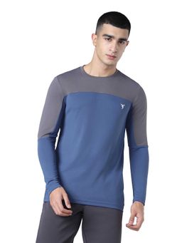 Technosport - Men Colorblock Slim Fit Round Neck Sports T-Shirt with Technocool+