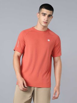 Technosport - Orange Men Gym T-Shirt with Techncool Sweat Wicking Workout Wear