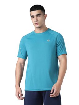 Technosport - Teal Men Gym T-Shirt with Techncool Sweat Wicking Workout Wear