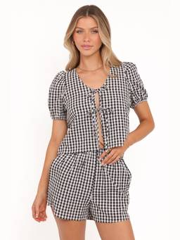 Petal & Pup - Stacy Black Checks Top And Short