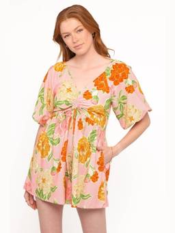 Petal & Pup - Blaire Pink Floral Playsuit