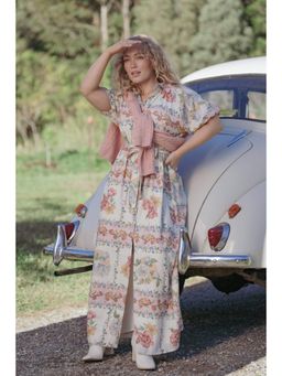 Petal & Pup - James Button Through Off White Floral Dress