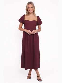 Petal & Pup - Remira Wine Solid Dress