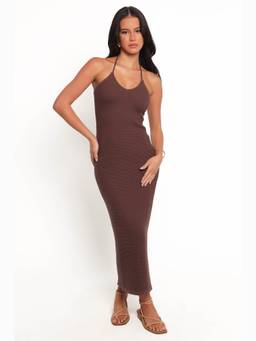 Petal & Pup - Darya Brown Solid Dress