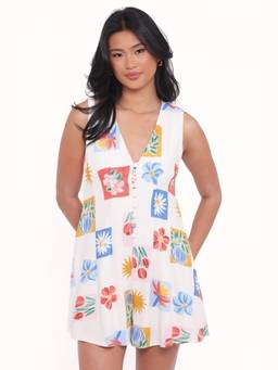 Petal & Pup - Steph Floral White Playsuit