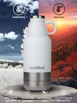 Melbify - 3In1 Insulated Vacuum Flask Water Bottle 1L White