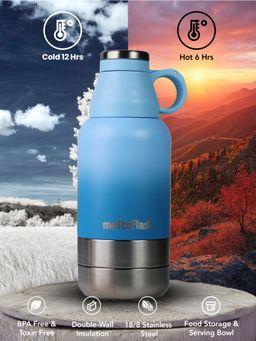 Melbify - 3In1 Insulated Vacuum Flask Water Bottle 1L Blue