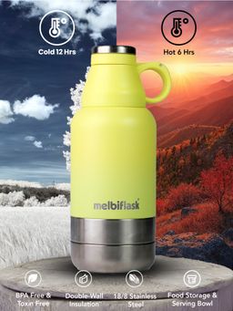 Melbify - 3In1 Insulated Vacuum Flask Water Bottle 1L Yellow