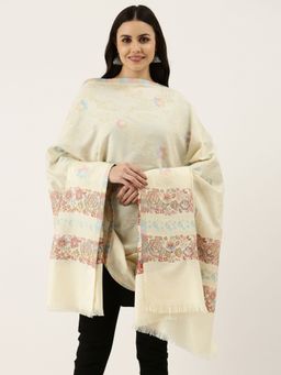 Pashmoda - Women White Kaani Wool Shawl