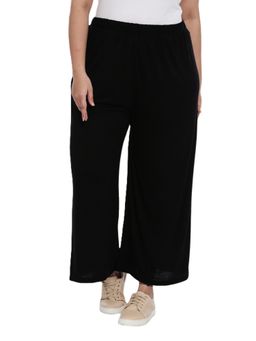 THE PINK MOON - Black Solid Straight Palazzo