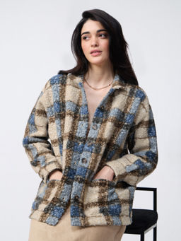 The Souled Store - Plaid Teddy Brown Women Shackets