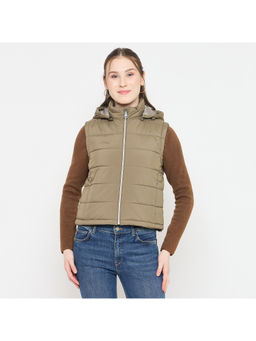 Madame - Sleeveless Quilted Green Puffer Jacket