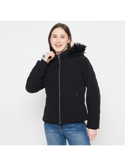 Madame - Black Quilted Hooded Jacket