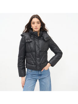 Madame - Black Quilted Pu Leather Jacket