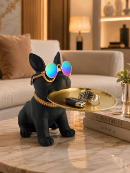 ELARE - French Bulldog Resin Figurine Statue - Black & Gold