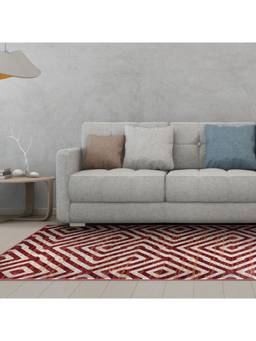 Sapana Carpet-Mats - Shiraz Sh-09 Abstract Polypropylene Carpet - Maroon