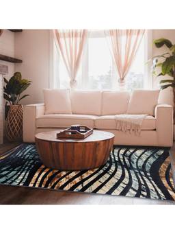 Sapana Carpet-Mats - Shiraz Sh-12 Abstract Polypropylene Carpet - Blue Brown