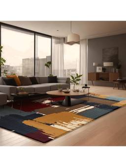 Sapana Carpet-Mats - Shiraz Sh-13 Abstract Polypropylene Carpet - Multicolor