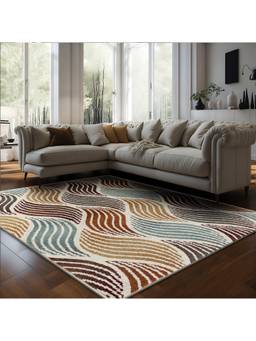 Sapana Carpet-Mats - Shiraz Sh-17 Abstract Polypropylene Carpet - Multi-Color