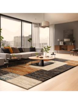 Sapana Carpet-Mats - Shiraz Sh-18 Geometrical Polypropylene Carpet - Grey
