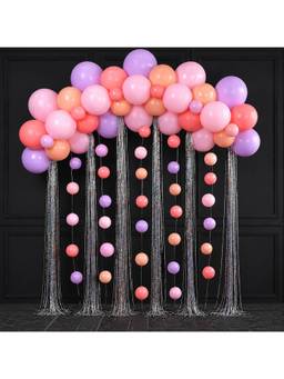Special You - Pastel Rainbow Birthday Kit With Multicolor Balloons & Silver Fringe Curtain (84 Pcs)